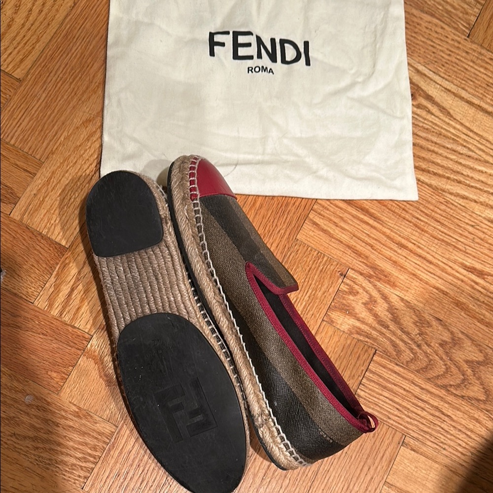 Fendi Dequin Stripe Espadrille Red and Black Espadrilles - new condition - EU 42 - Picture 4 of 9